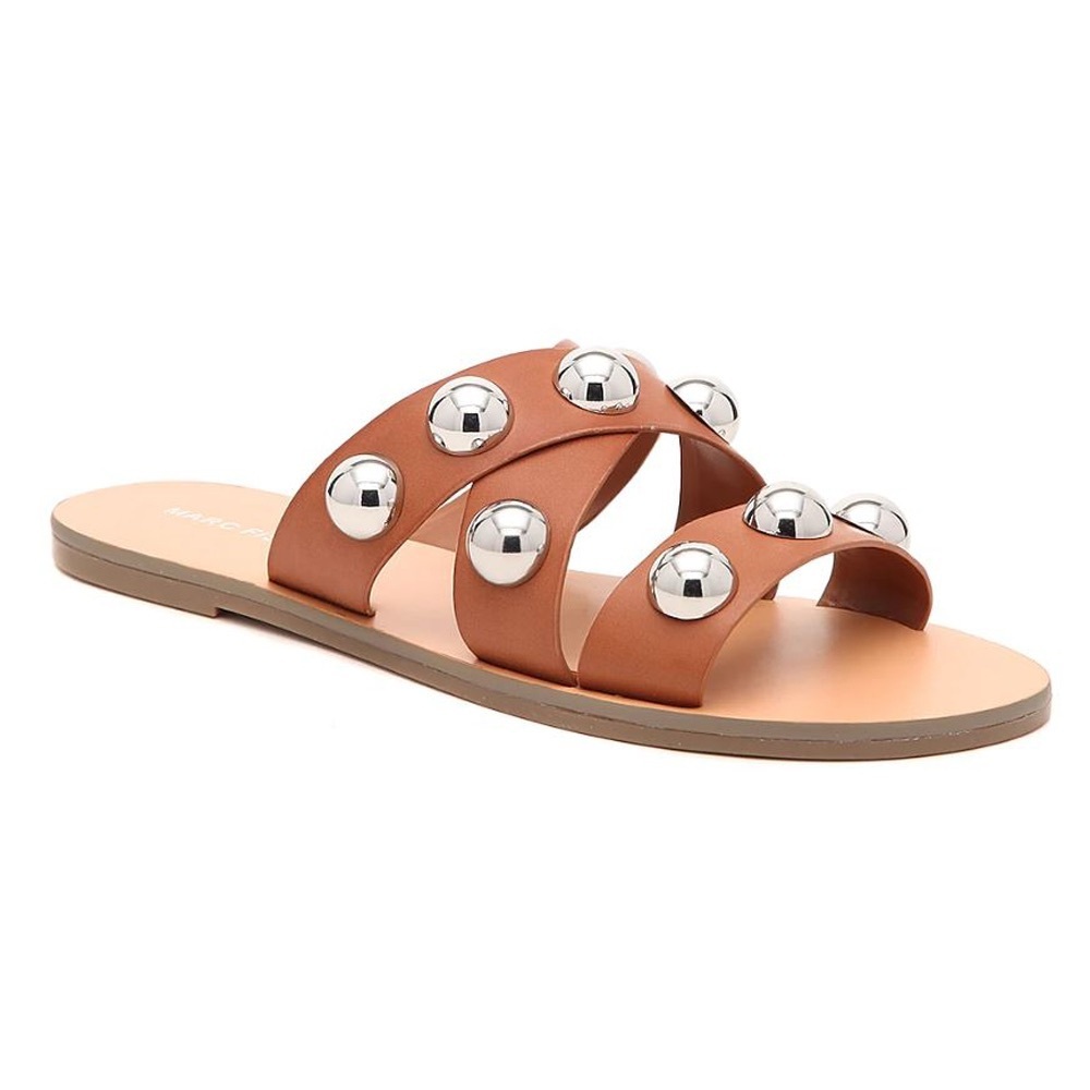 Marc Fisher Bryte Slide Sandals In Camel - image 2